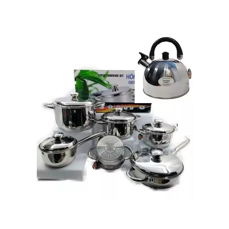 SWISSHOME DR HOFFMAN - Batería de Cocina Hoffman Germany  13 Piezas Incluye Tetera