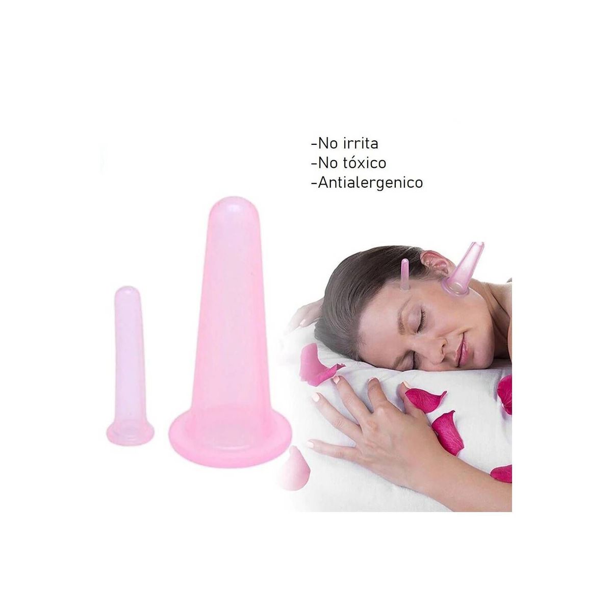 GENERICO - Ventosa masaje facial estiramiento piel antiarrugas 2 piezas