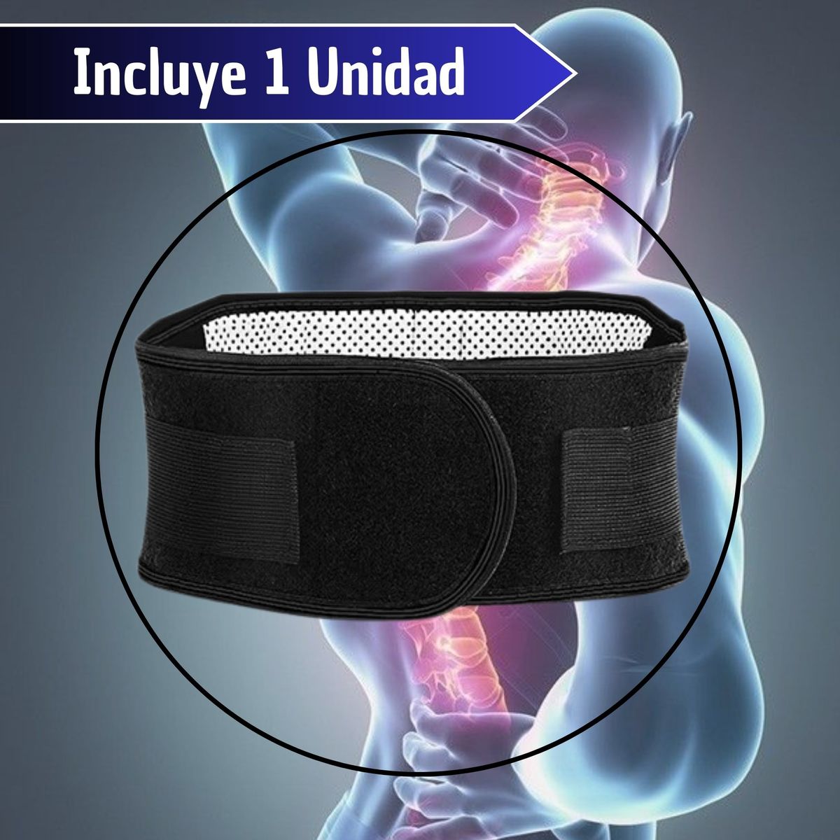 GENERICO - Cinturón faja lumbar Espalda Baja Alzar Objetos Talla XL