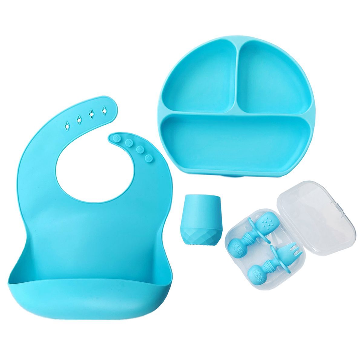 ENFANT'ASY - Set Vajilla Silicona Sin Bpa Kit Alimentación Complementaria