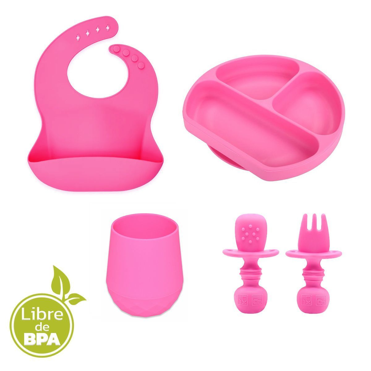 ENFANTASY - Set Vajilla Silicona Sin Bpa Kit Alimentación Complementaria