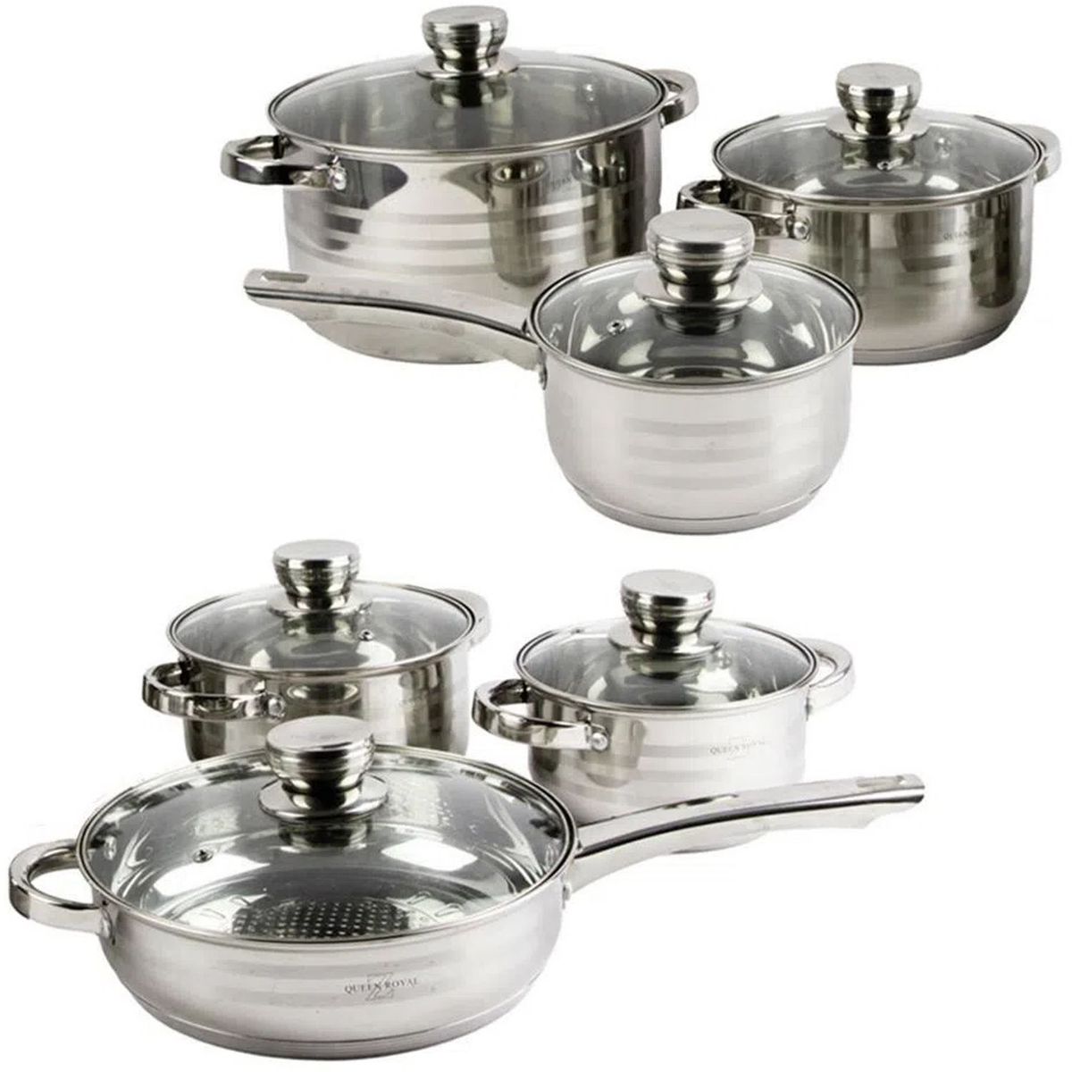 ONE PIXEL - Bateria De Ollas Acero Quirurgico 12 Piezas Para Cocina