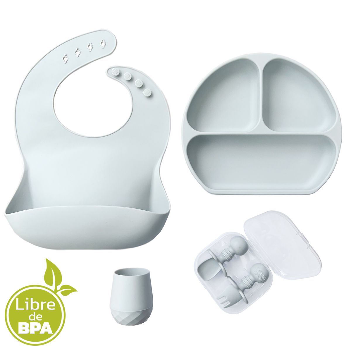 ENFANT'ASY - Set Vajilla Silicona Sin Bpa Kit Alimentación Complementaria