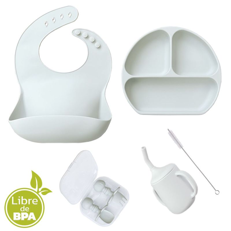 ENFANT'ASY - Set Vajilla Silicona Sin Bpa Kit Alimentación Complementaria