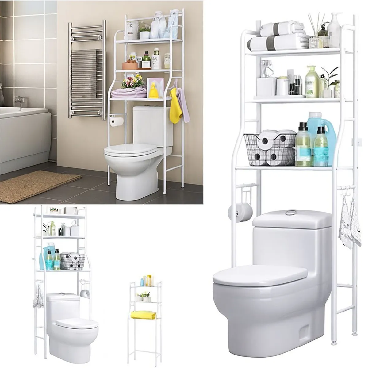 ONE PIXEL - Mueble Organizador para Baño con Estantes De Almancenamiento Blanco