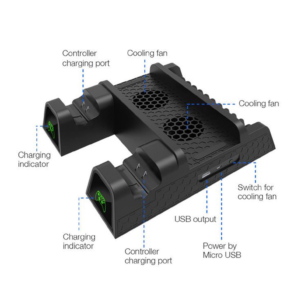 DOBE - Base Refrigerante Xbox Series + 2 Baterías 