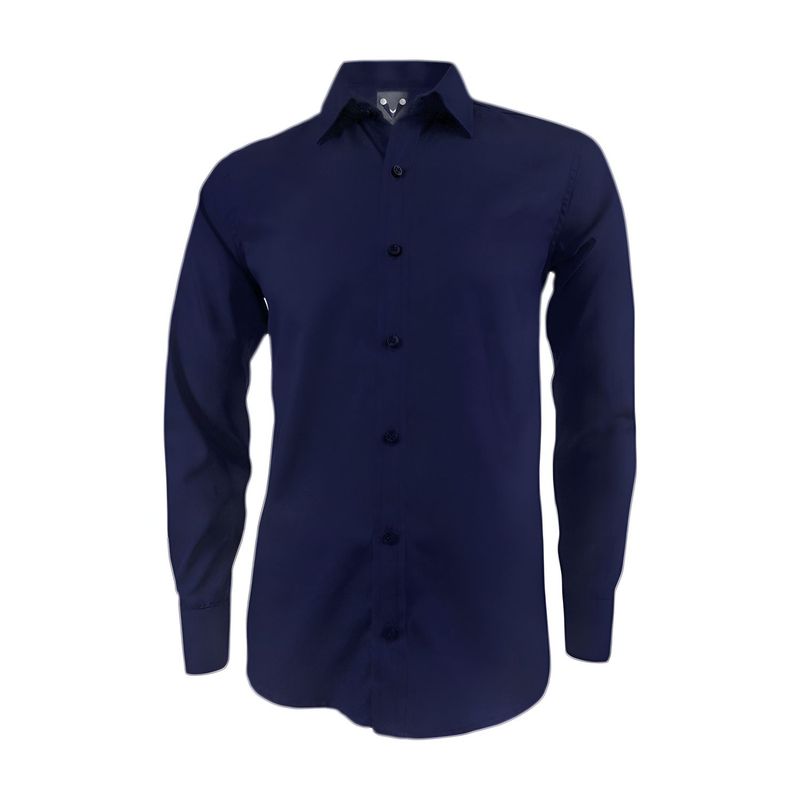 SON DOS - Camisa casual azul oscura sin bolsillo manga larga  hombre