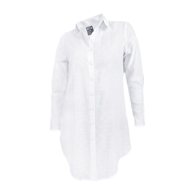 SON DOS - Blusón blanco también en tallas grandes manga larga mujer