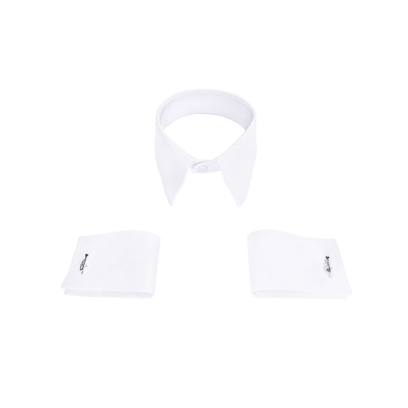 SON DOS - Cuello Y Puños para Mancornas Para Cambiar Camisa Color Blanco Corbata