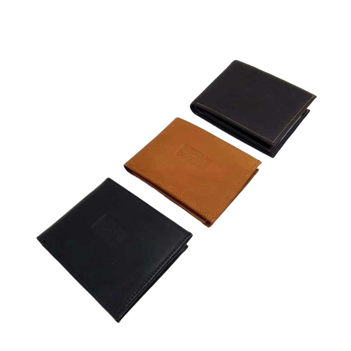 GENERICO - Pack x 3 Billeteras en cuero para hombre Surtidas