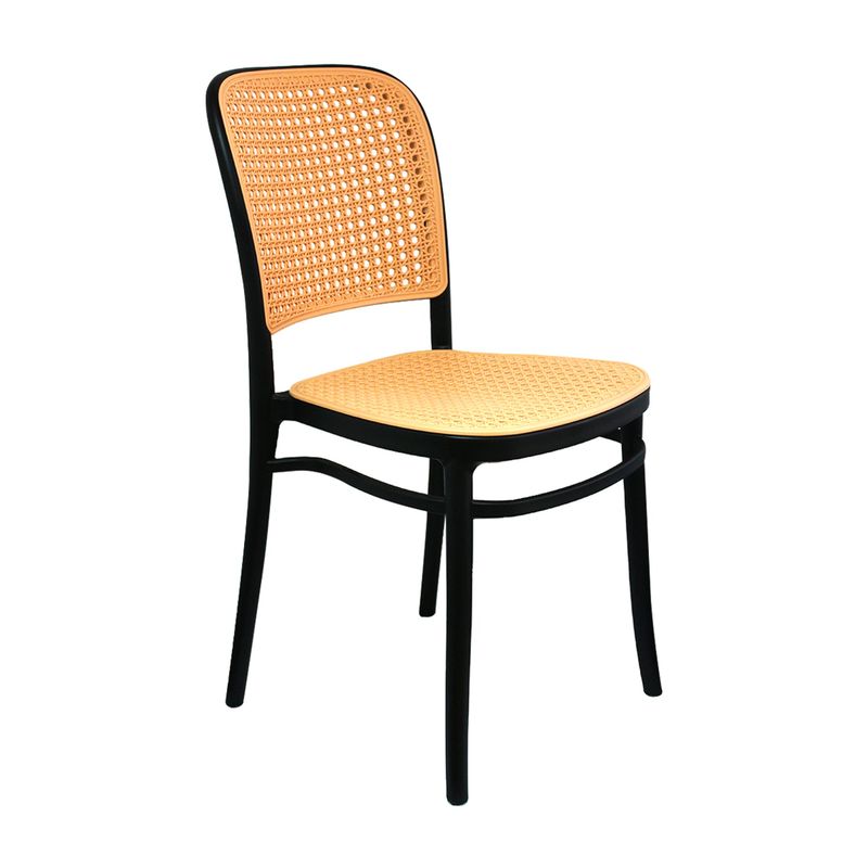 BOXBIT - Silla Amis Para Comedor Jardín Negro-Beige