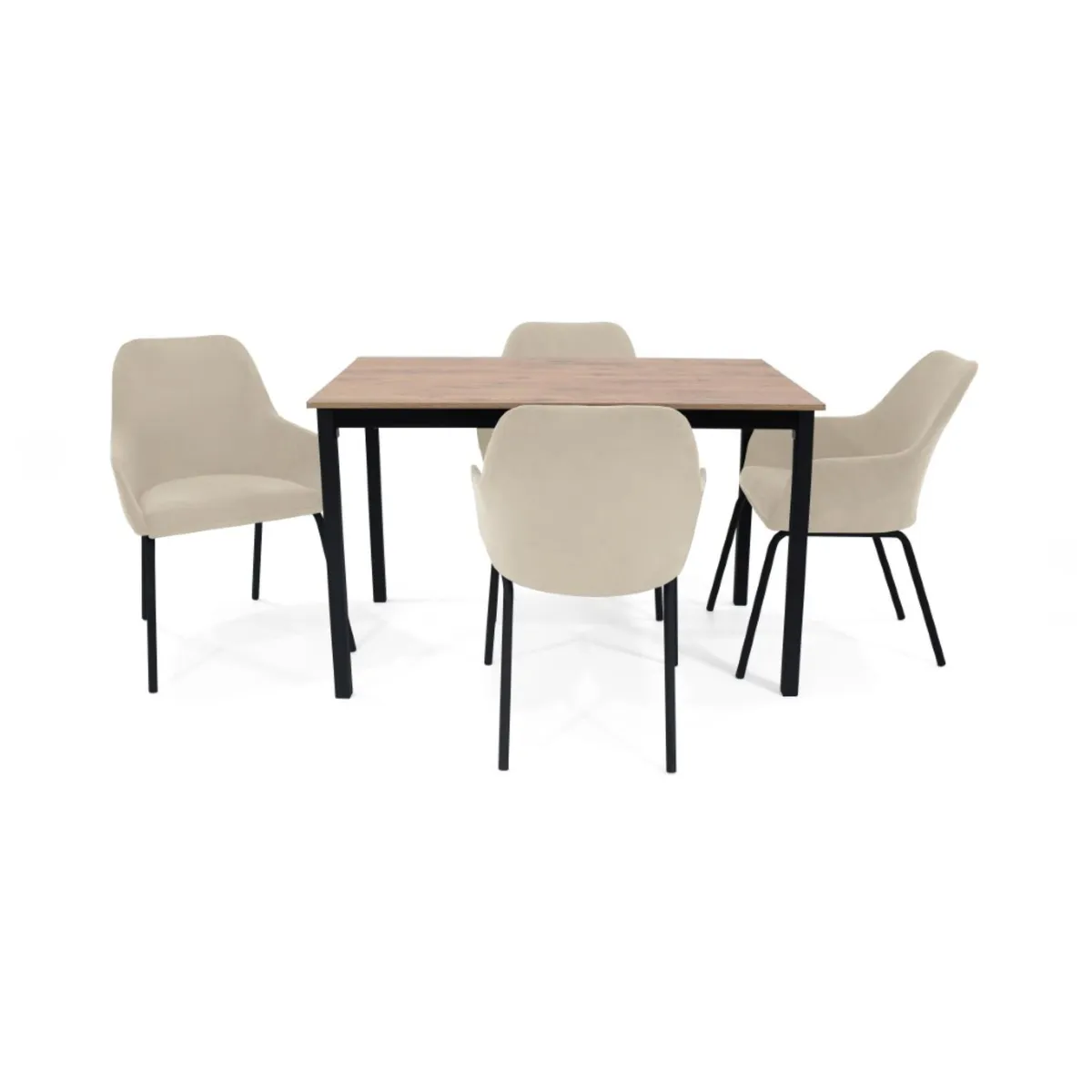VENECIA - Comedor Orion 4P con Sillas Mendoza Tela Taupe_.