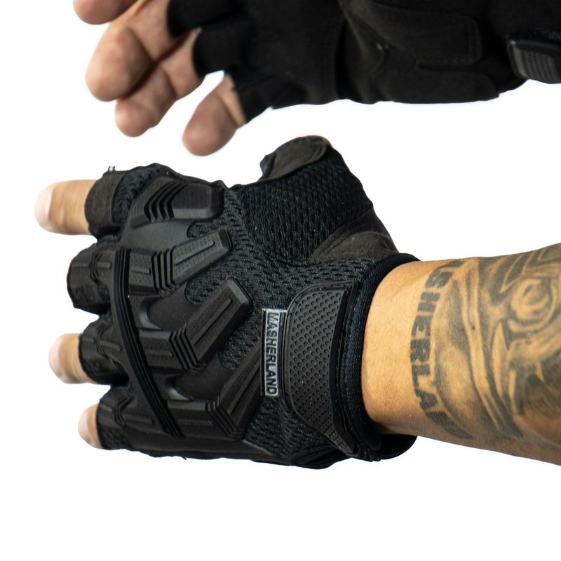 MASHERLAND - Guantes Tácticos medio dedo para Hombre Masherland_.