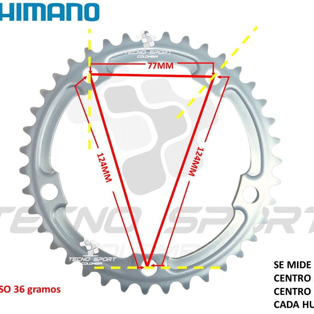 SHIMANO - Plato Coronilla Shimano Tiagra 4500 9v Biplato 39 Dientes