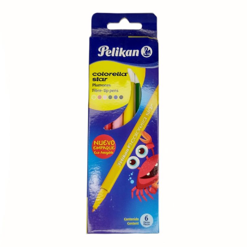 PELIKAN - Plumones Pelikan Colorella Star X 6 Colores
