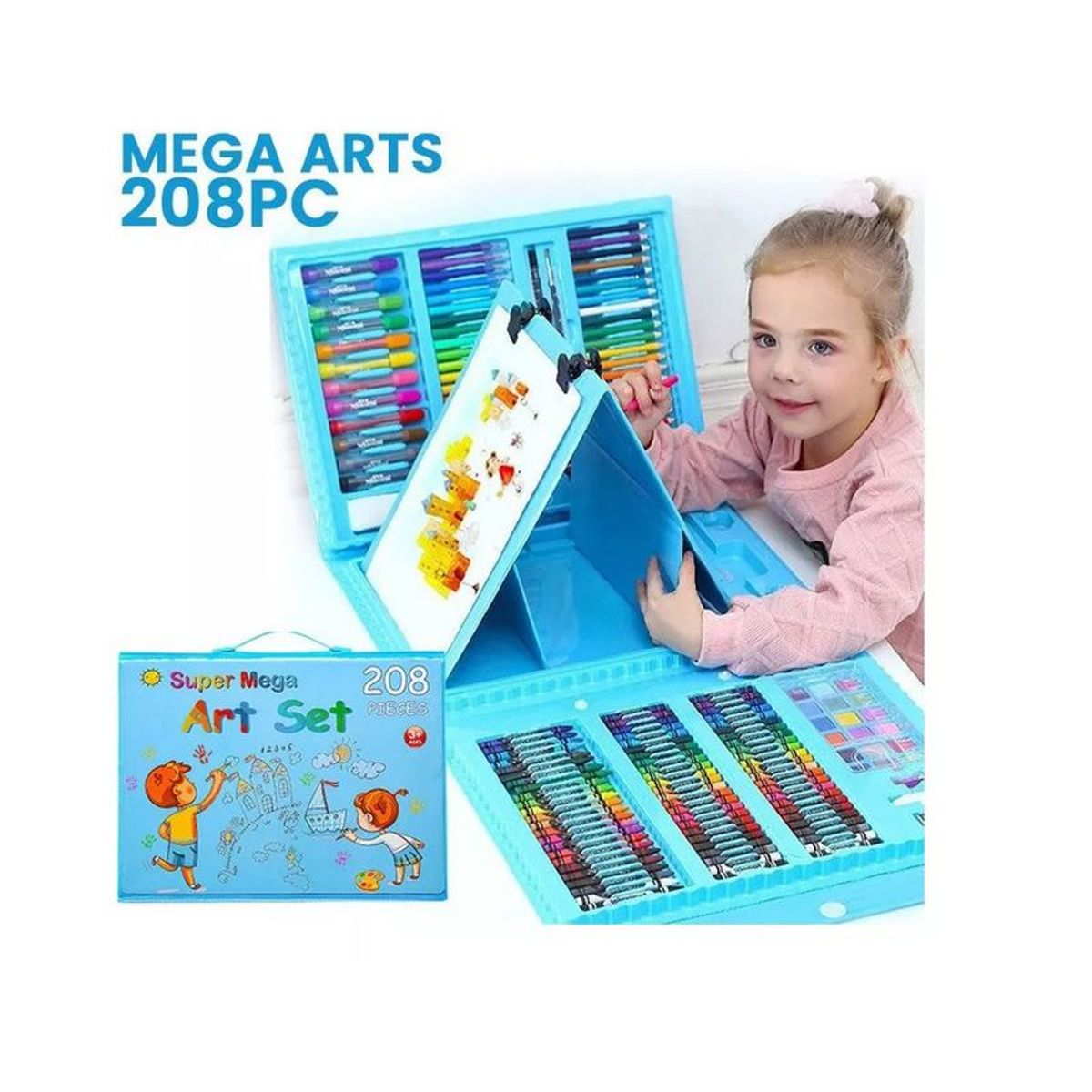 GENERICO - Set Arte Maleta 208 Piezas Crayon Didáctico Niños