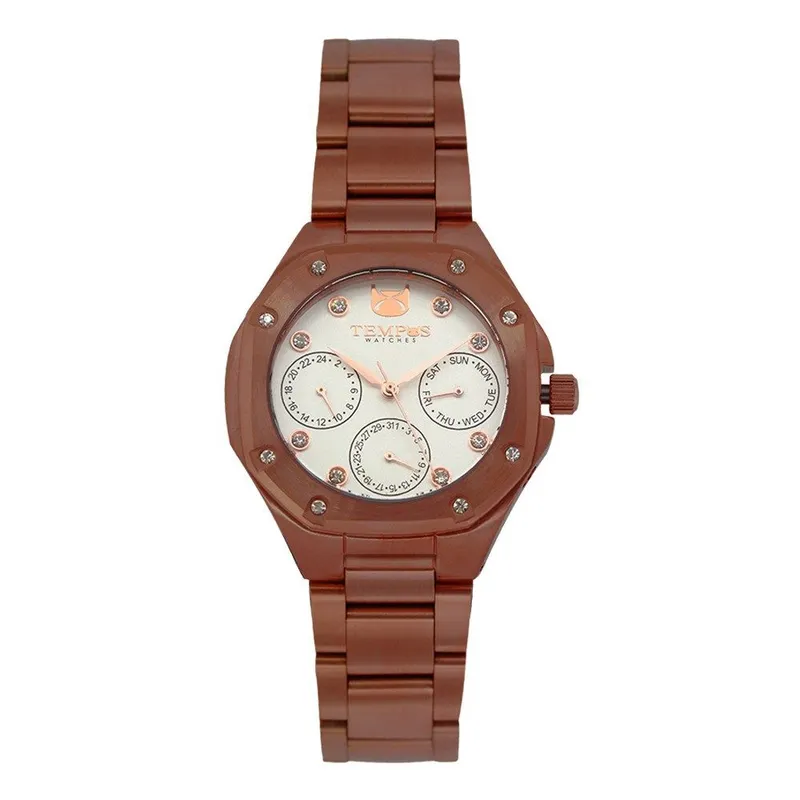 TEMPUS - Reloj Para Dama  Marca  TEMPUS Color Cafe Ref  JD5399-CF_.