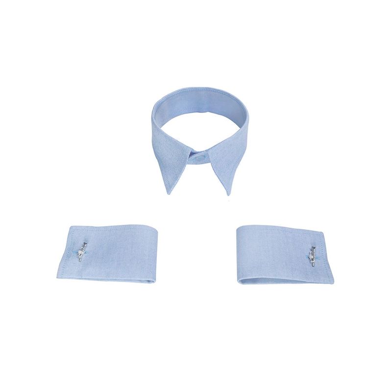 SON DOS - Cuello y puños mancornas para cambiarle a camisa azul claro