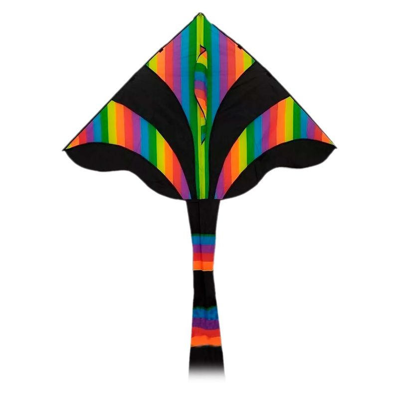 GENERICO - Cometa Multicolor Negra Grande 200x89cm Juego Aire