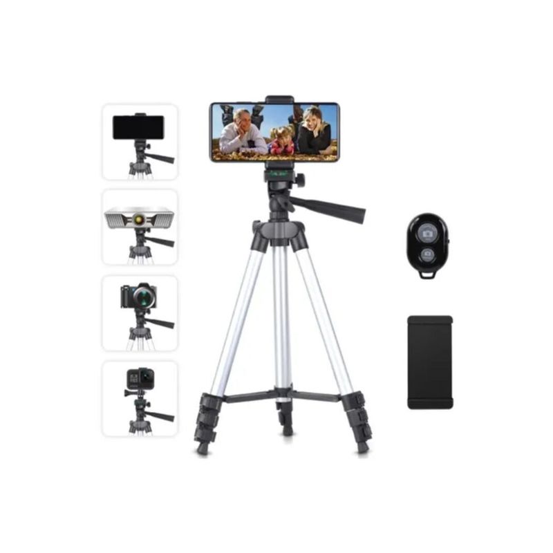 GENERICO - Trípode Profesional Estuche  Con Adaptador Celular Y Control DK-3888
