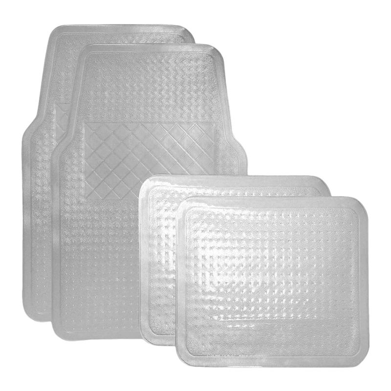CARSUN - Juego tapete caucho transparente 4-Pzas la-247 CARSUN