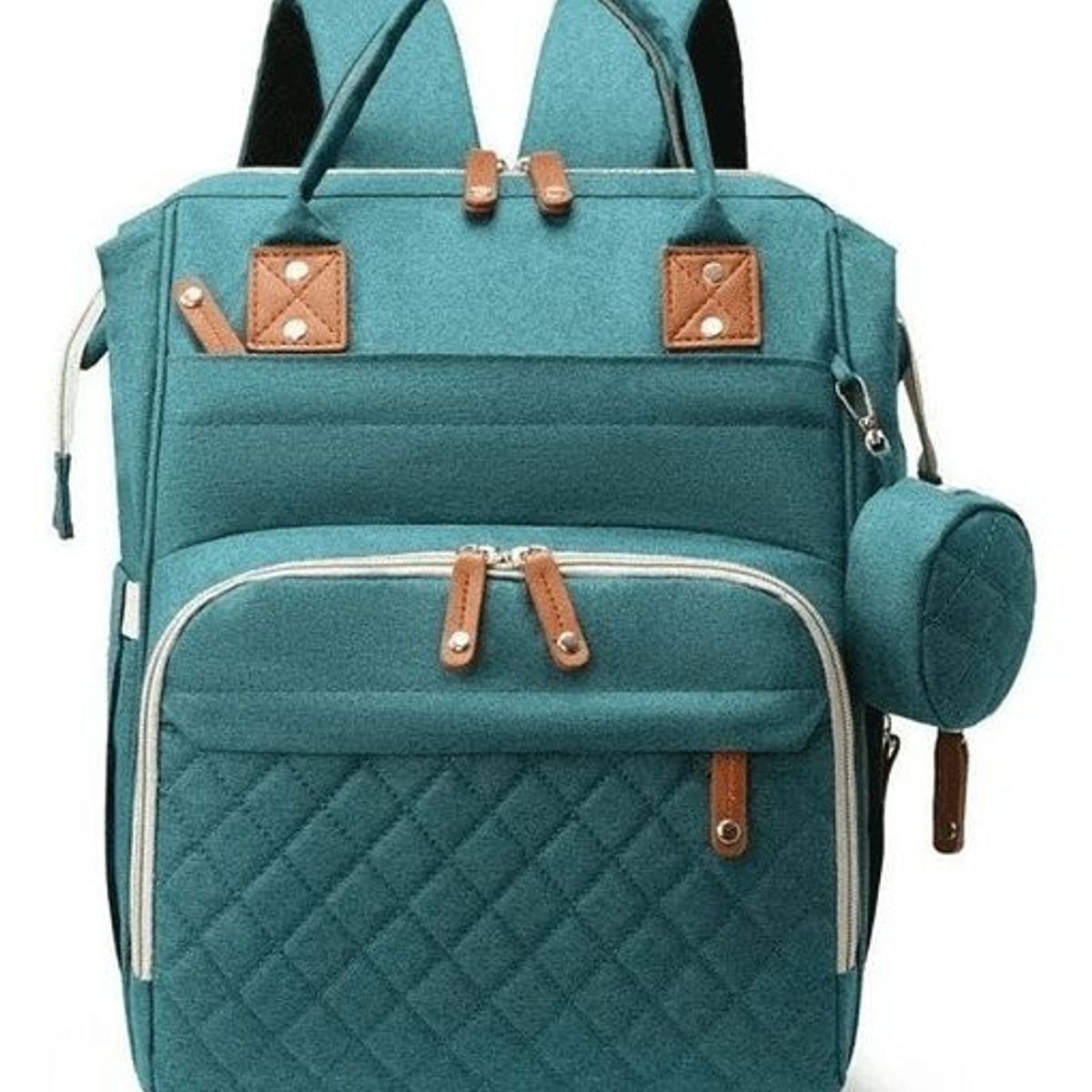 BABY ON - Pañalera Multifuncional Morral Tipo Cuna Verde Turquesa