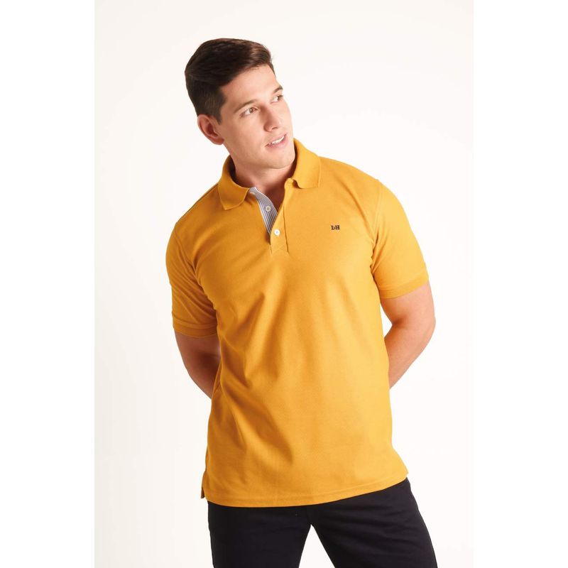 L Y H - Camiseta Para Hombre Manga Corta Mostaza Marca L&H