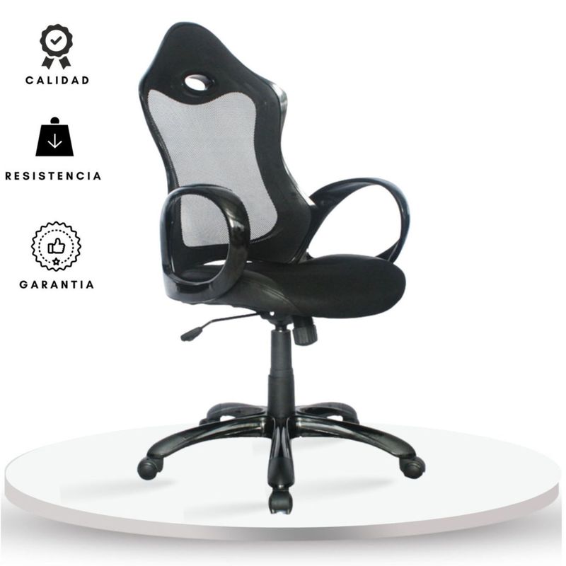 EKONOMODO COLOMBIA - Silla de Oficina Presidente Polonia Negra
