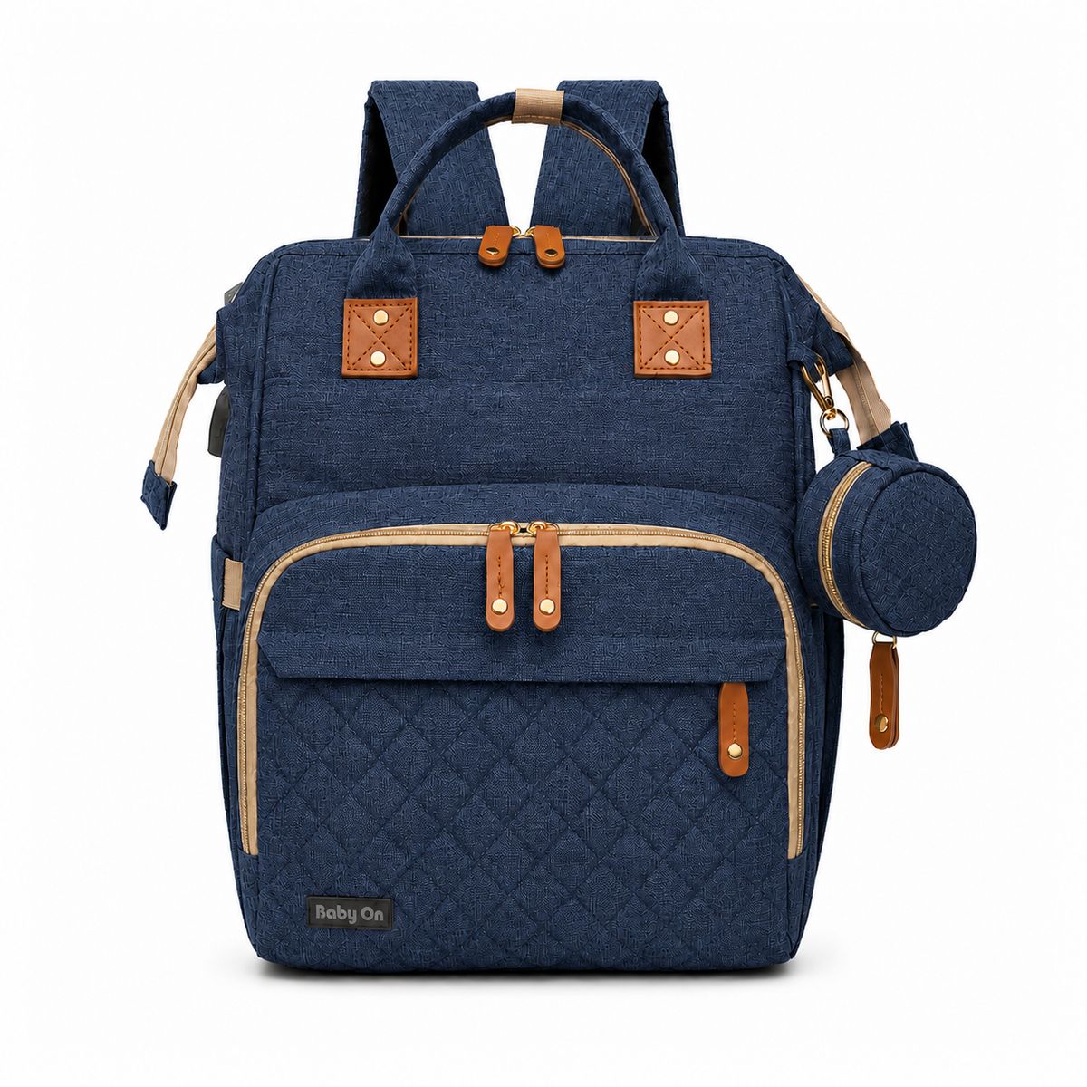 BABY ON - Pañalera Multifuncional Morral 3-1 Tipo Cuna Azul Oscuro
