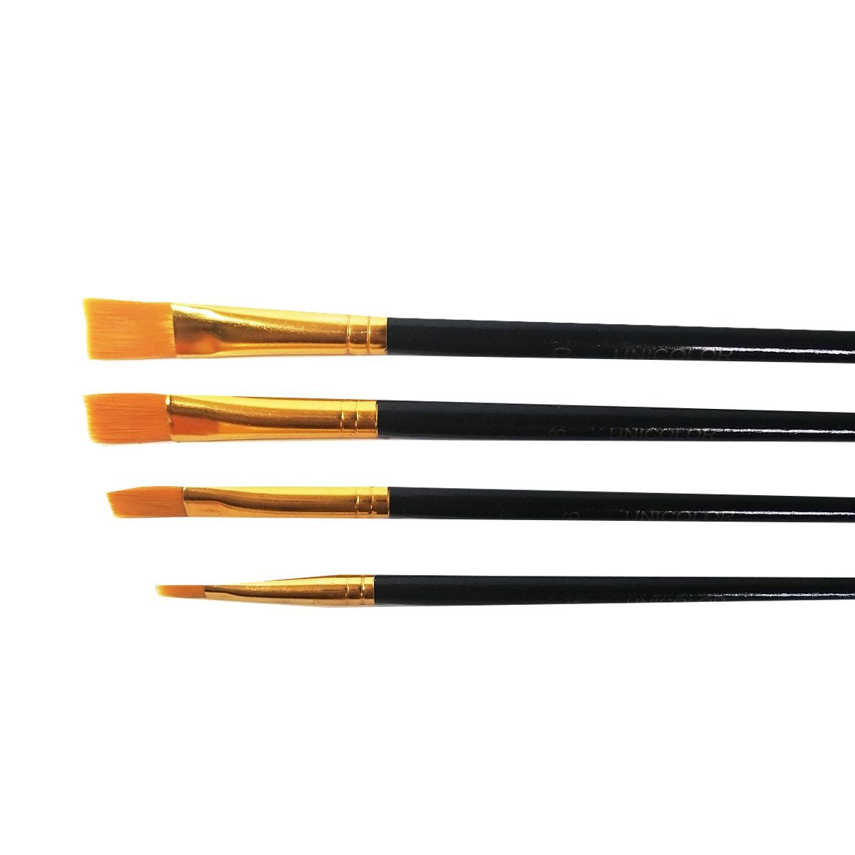 UNICORN - Set De Pinceles Planos Unicolor Sintéticos X 4 Unds