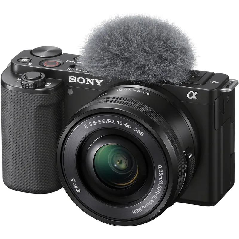 SONY - Cámara sin espejo sony zv-e10 con lente de 16-50 mm blog - negro