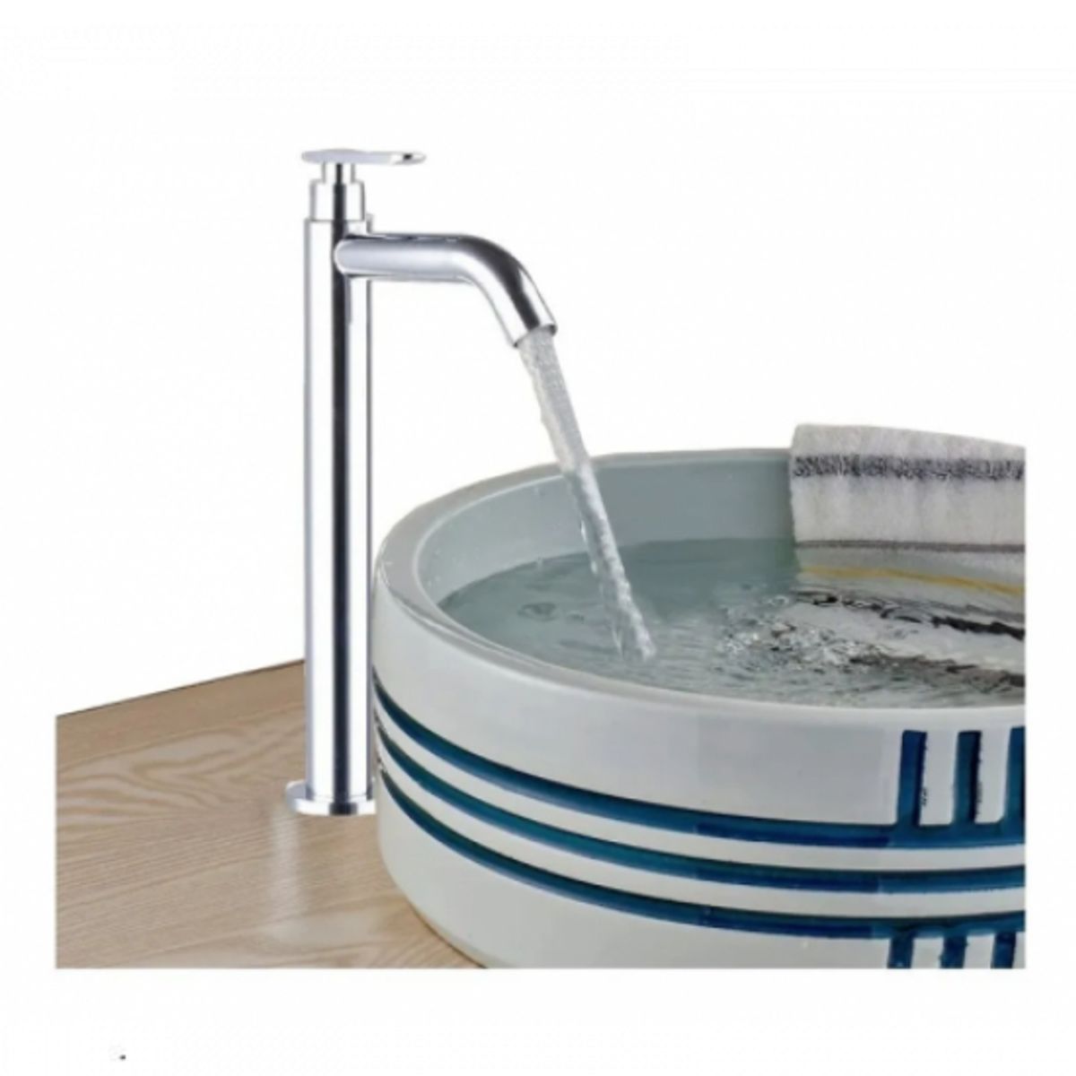 GENERICO - Grifería Lavamanos Agua Fría Alta Metálica Slim Para Vessel