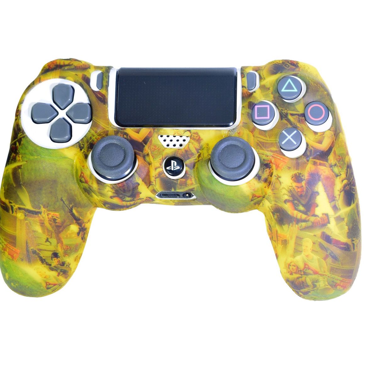 GENERICO - Forro PS4 Silicona Antipolvo  Fortnite - Amarillo