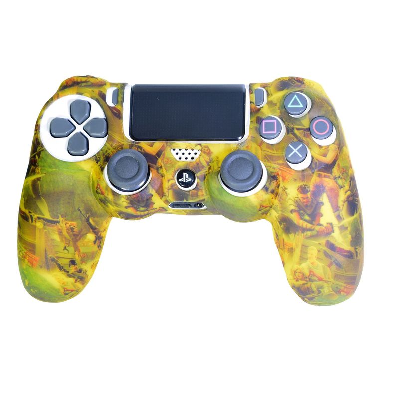 GENERICO - Forro Silicona Especial Control  Ps4 Grips Gratis  Fortnite Amarillo.