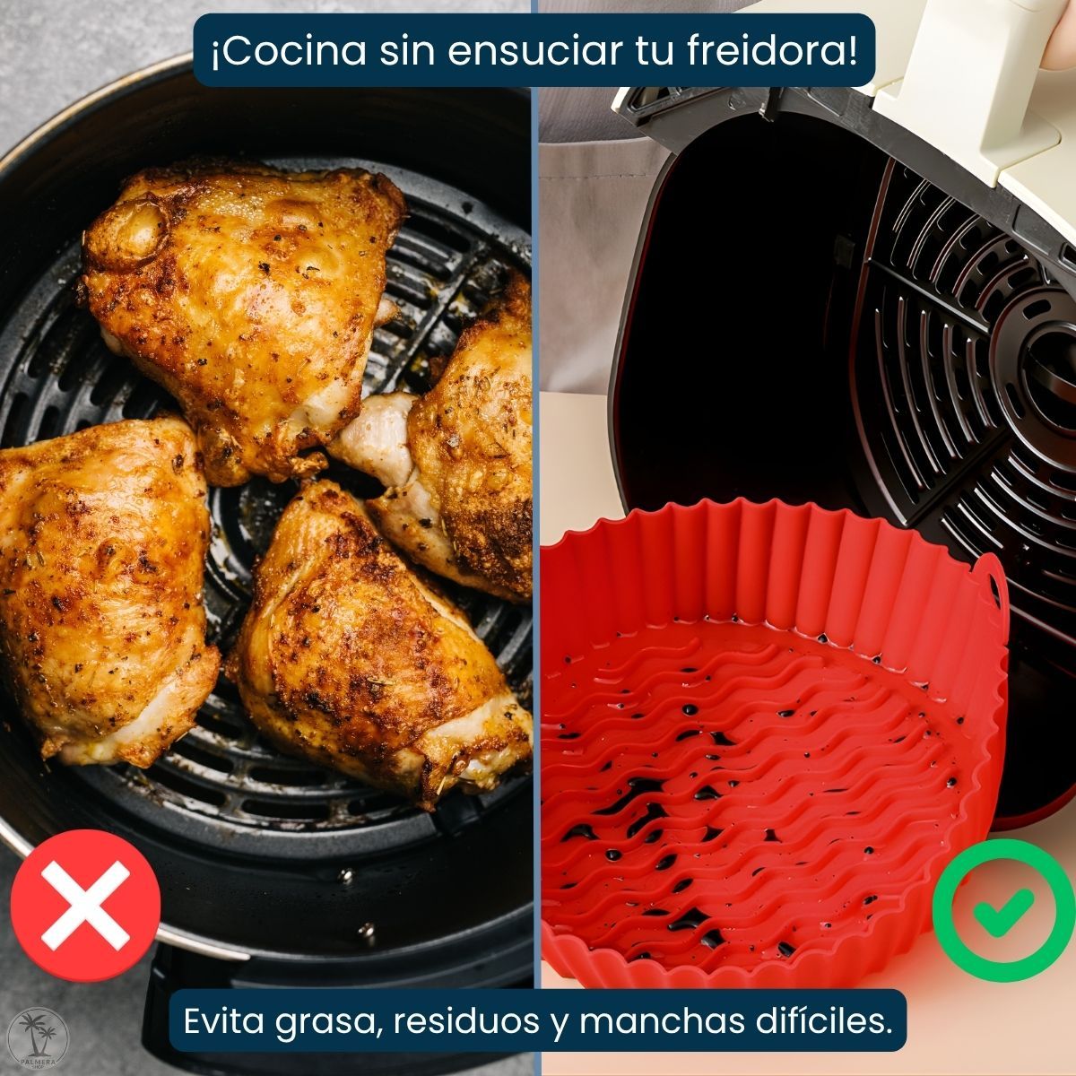 GENERICO - Tapete Silicona Horno Molde Para Air Fryer Freidora Set De 6