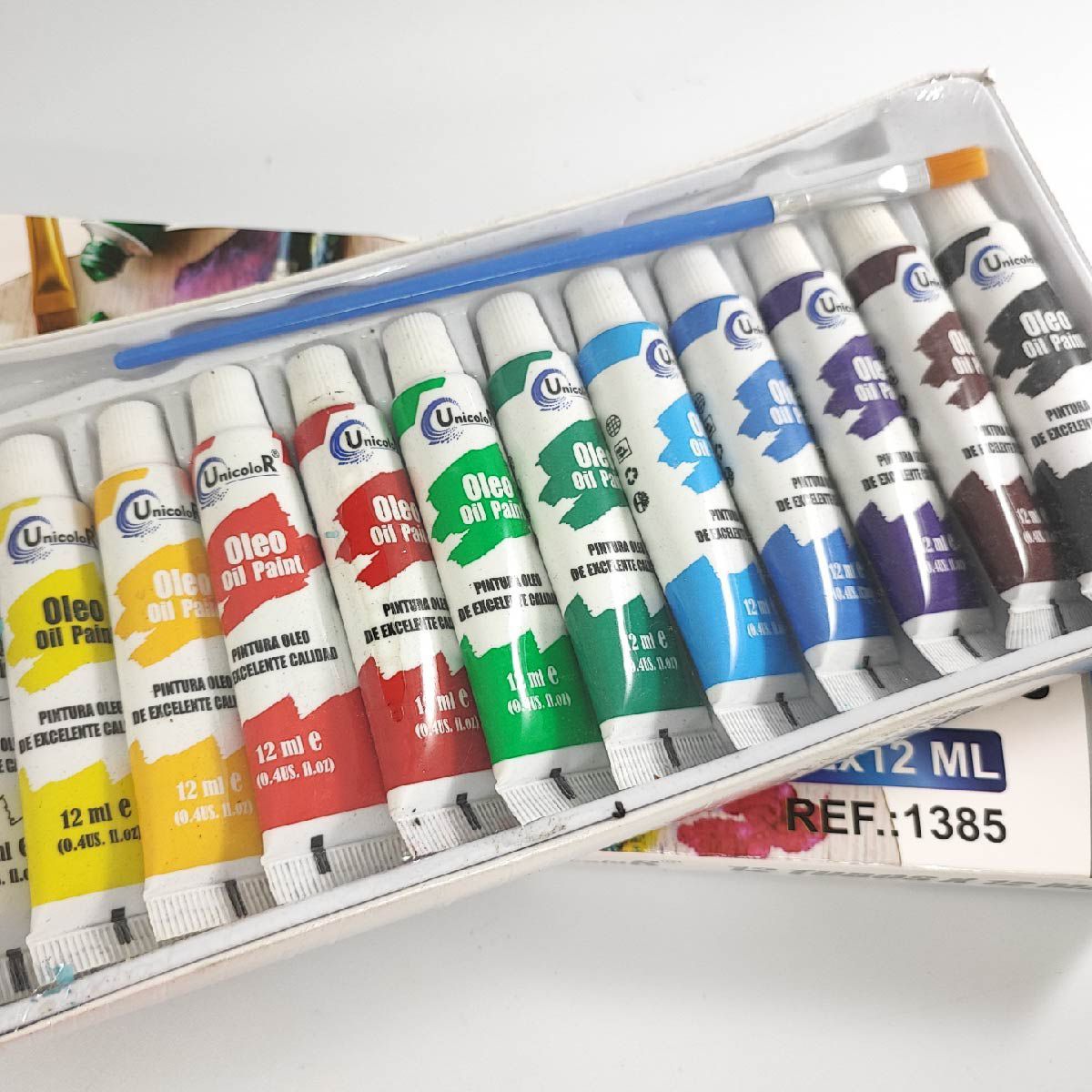 UNICORN - Pintura Al Óleo Unicolor, Tubo De 12 Ml Caja X 12 Colores