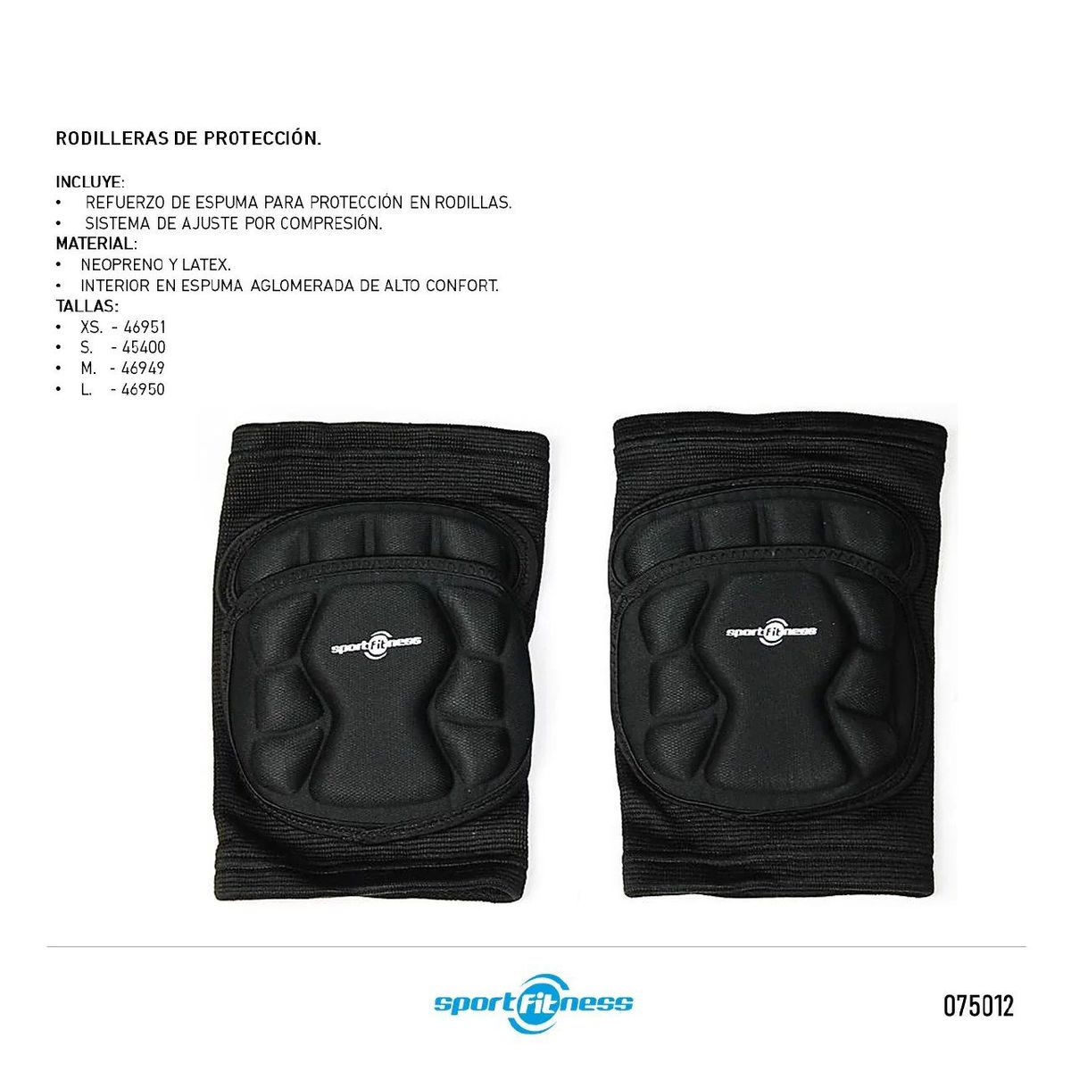 SPORT FITNESS - Rodilleras Super Acolchadas Talla  L