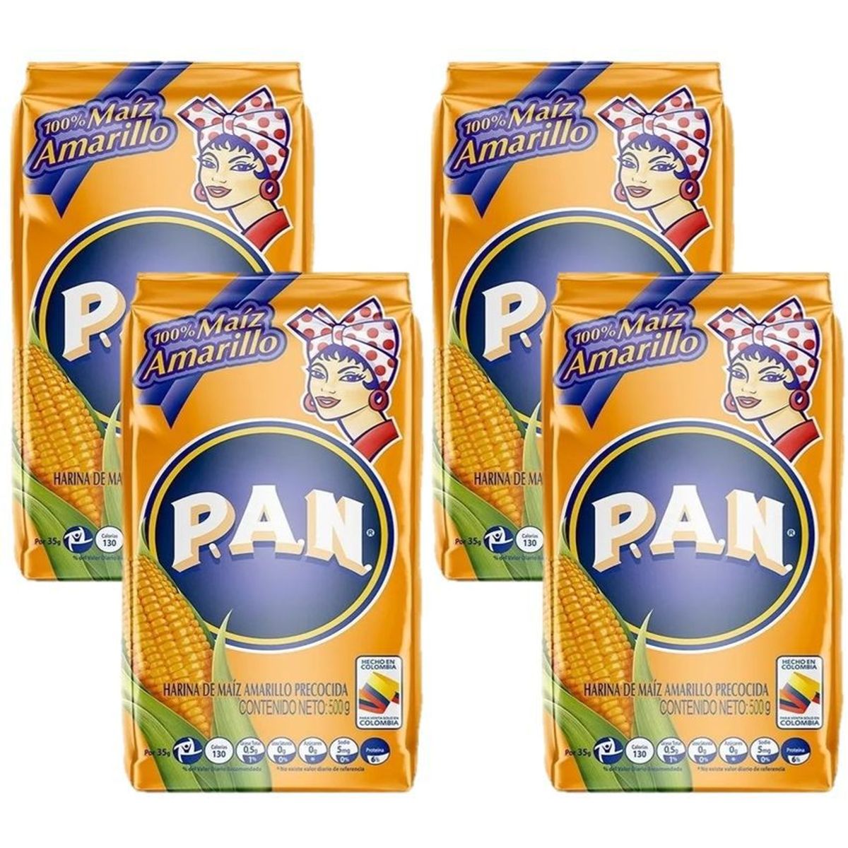 PAN - Harina de maíz harina pan amarillo 500g x4 uds