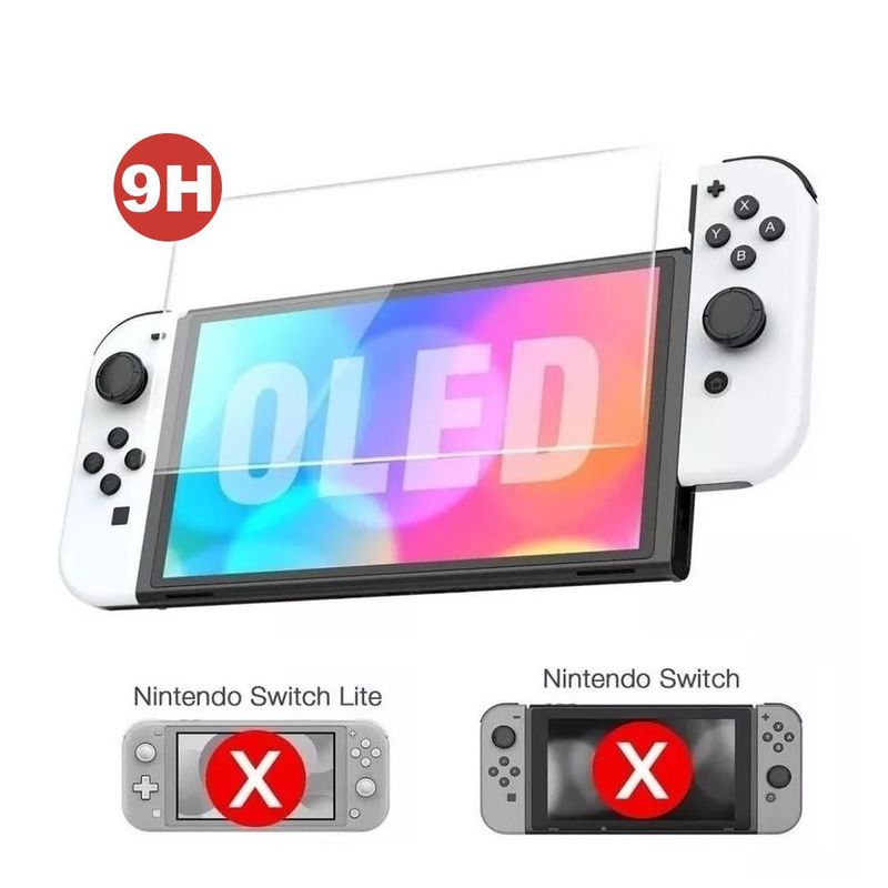 GENERICO - Vidrio Templado Screen Protector Pantalla Nintendo Switch OLED 9h