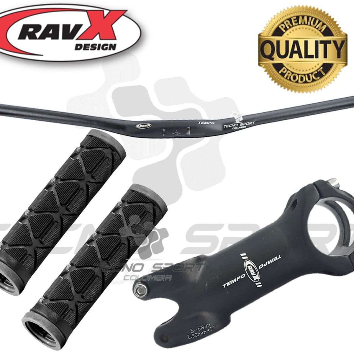 GENERICO - Manubrio Espiga 318mm Bicicleta Ravx Mtb Obsequio Kit Combo