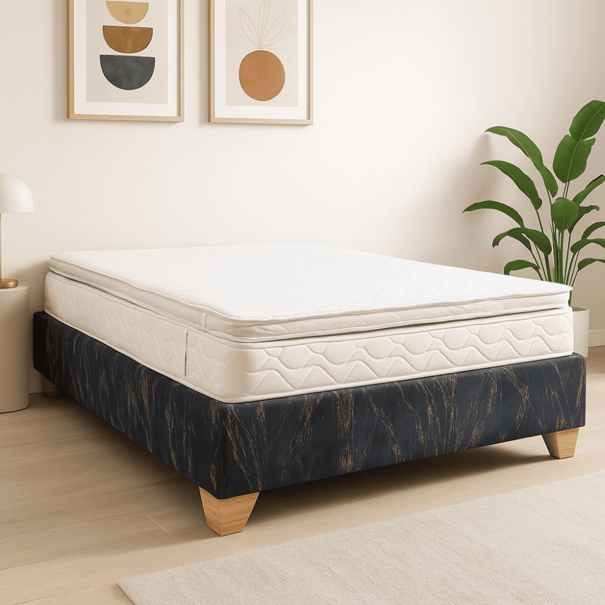 ESTILO Y CONFORT - Colchoneta Topper en Penta 120x190 en jackard blanco