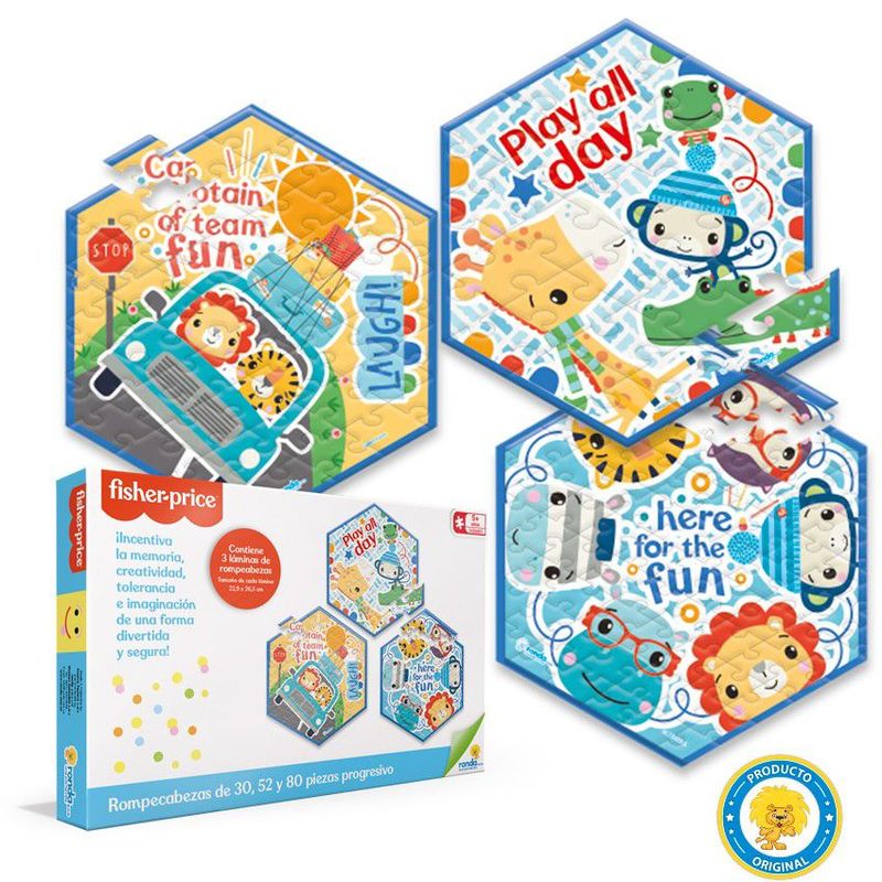 RONDA - ROMPECABEZAS DE 30 -52 Y 80 PZAS PROGRESIVO FISHER PRICE