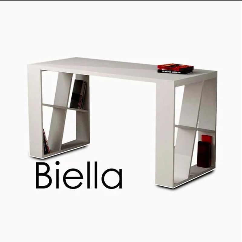 22 GRADOS DECORACION - Escritorio Biella 140x70cm Fórmica de alta densidad color blanco