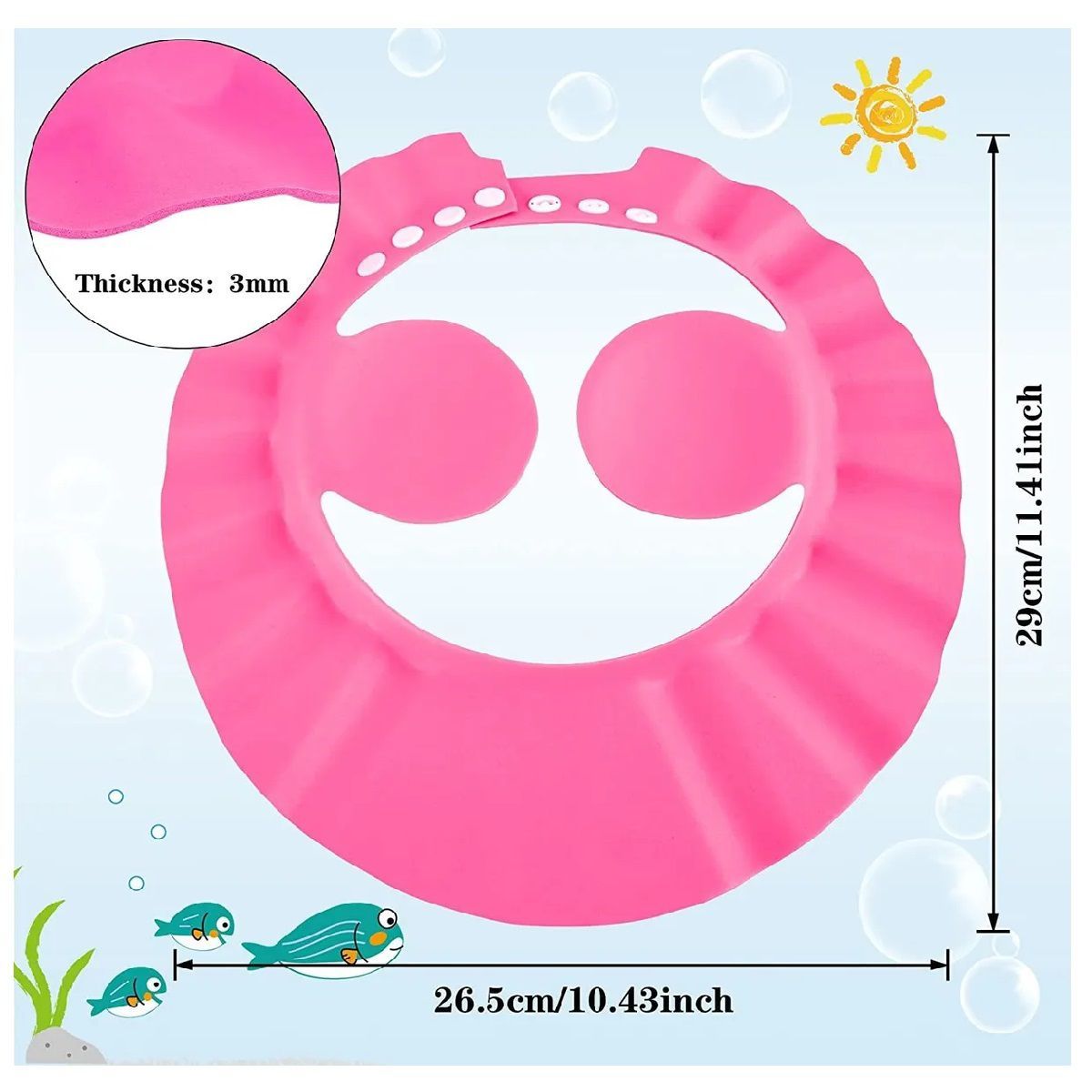 MUNDO BEBE - Gorro Visera De Ducha Para Baño Bebé Niña Protección Ojos.