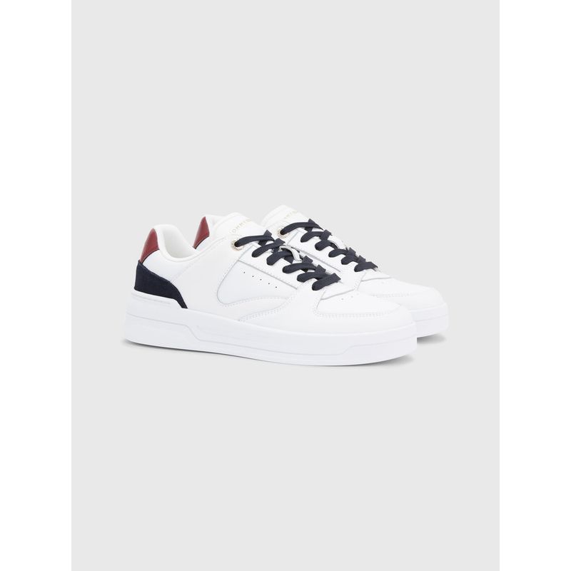 TOMMY HILFIGER - Tenis De Baloncesto De Cuero Con Monagrama Th Mujer Blanco Tommy Hilfiger