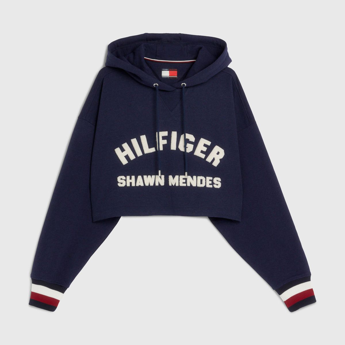 TOMMY HILFIGER - Hoodie Cropped Con Capucha Tommy Hilfiger X Shawn Mendes Mujer Gris Tommy Hilfiger