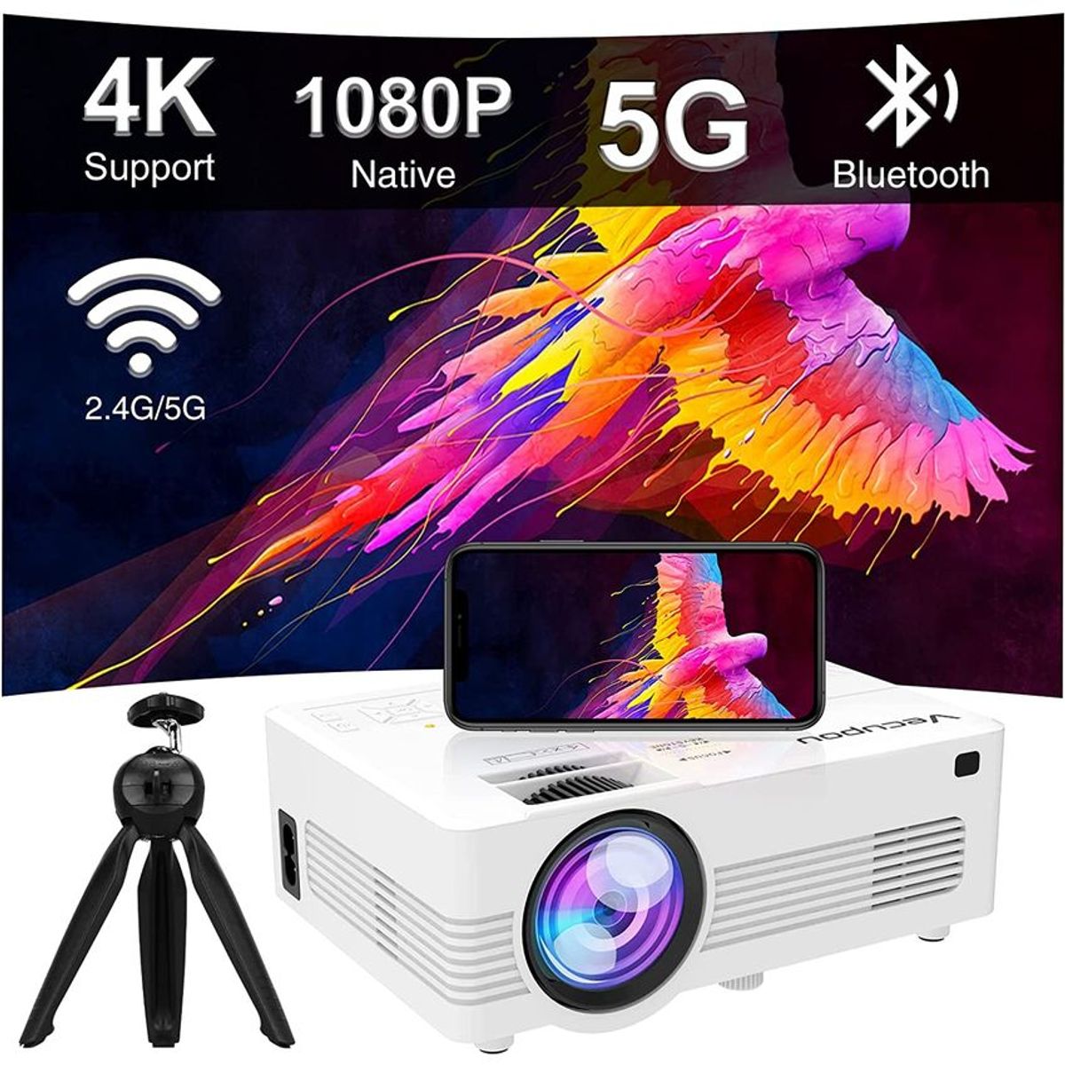 PRO - Mini Proyector Wifi 5g 7800 Lux 120 Ansi 1024 X 600p