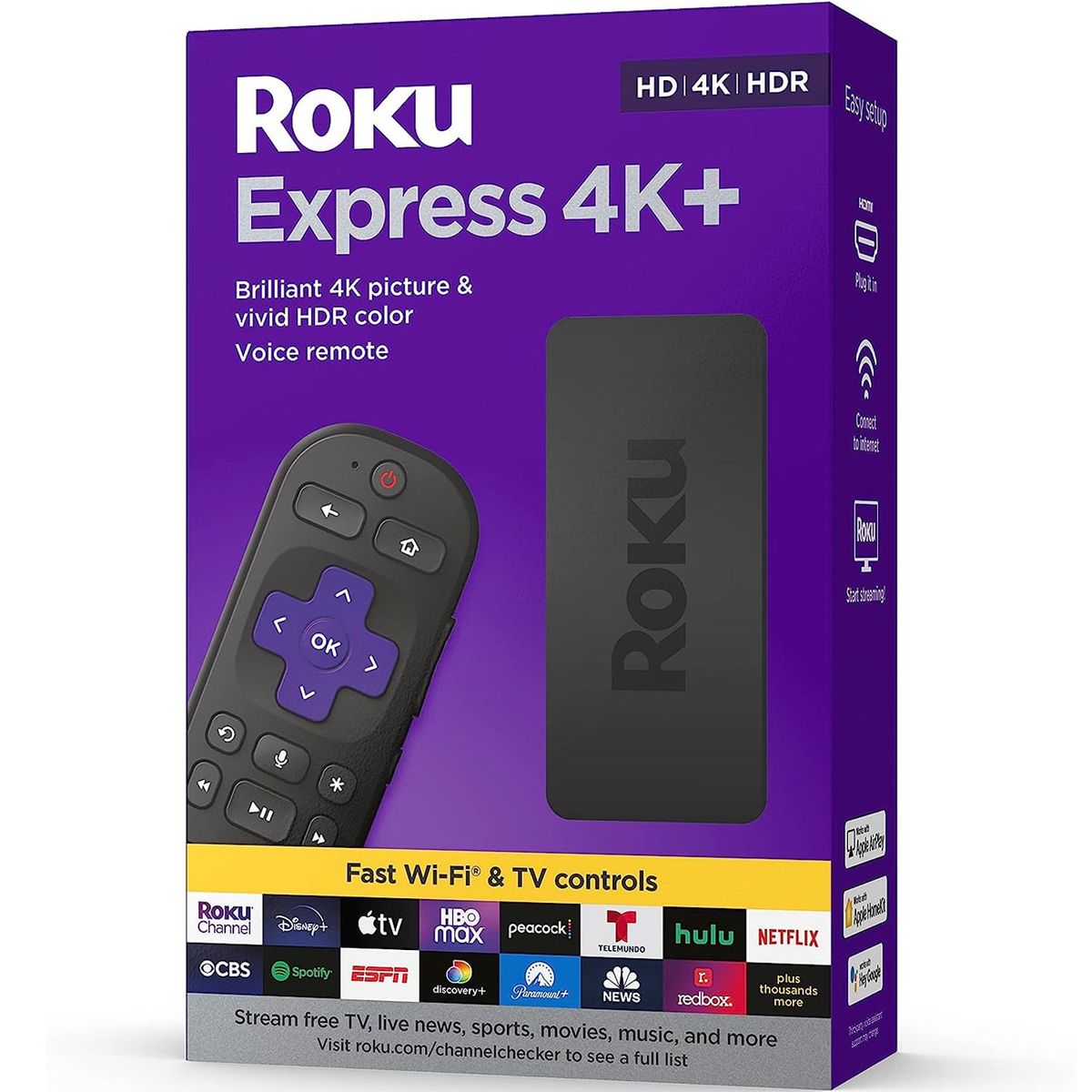 ROKU - Roku Express 4K  Reproductor De Transmisión HD4KHDR Con Control