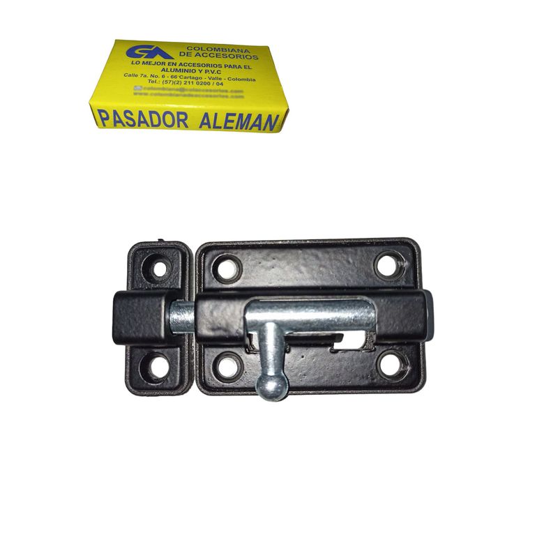 GENERICO - Pasador Aleman Negro En Aluminio Inoxidable Y Resistente