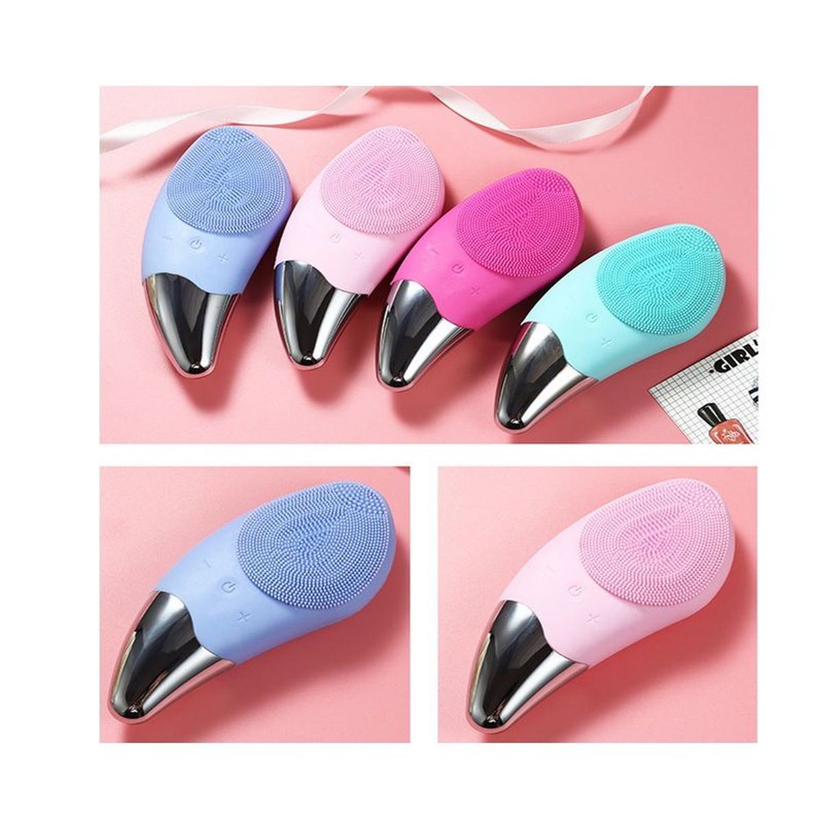 GENERICO - Masajeador Limpiador Facial Sónico Eléctrico USB Silicona Impermeable